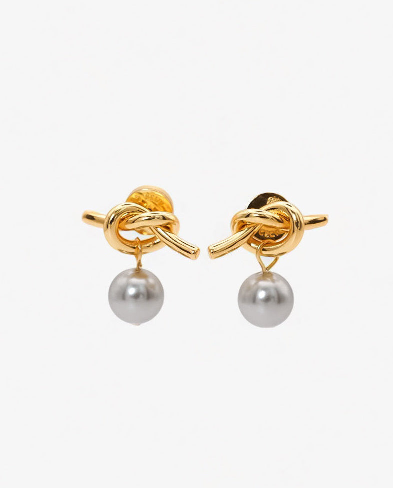 Adeline Knot Pearl Earrings