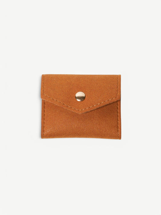 Cognac Mini Travel Jewelry Pouch