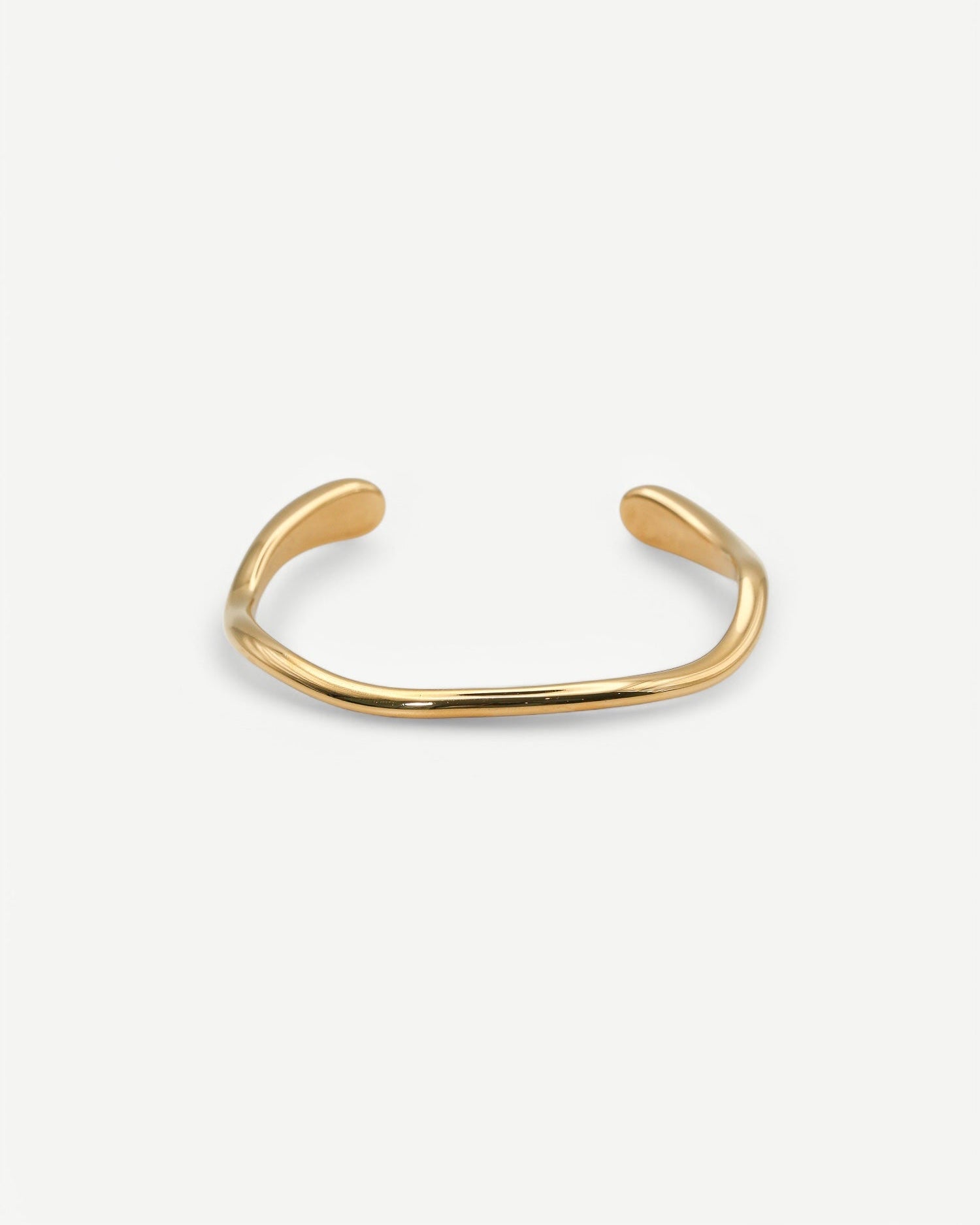 Fluid Curve Cuff Bangle Bracelet