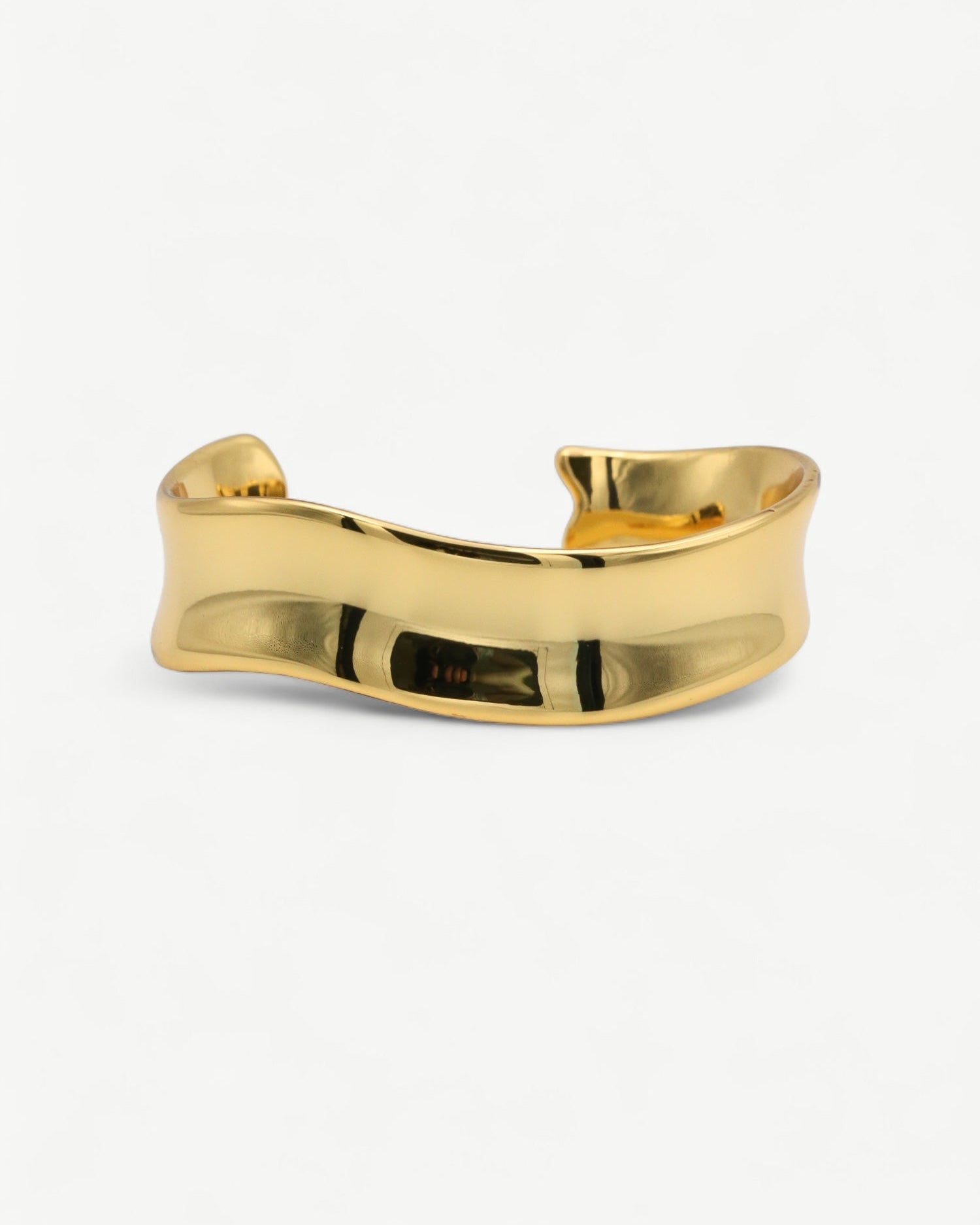 Gold Curve Cuff Bangle
