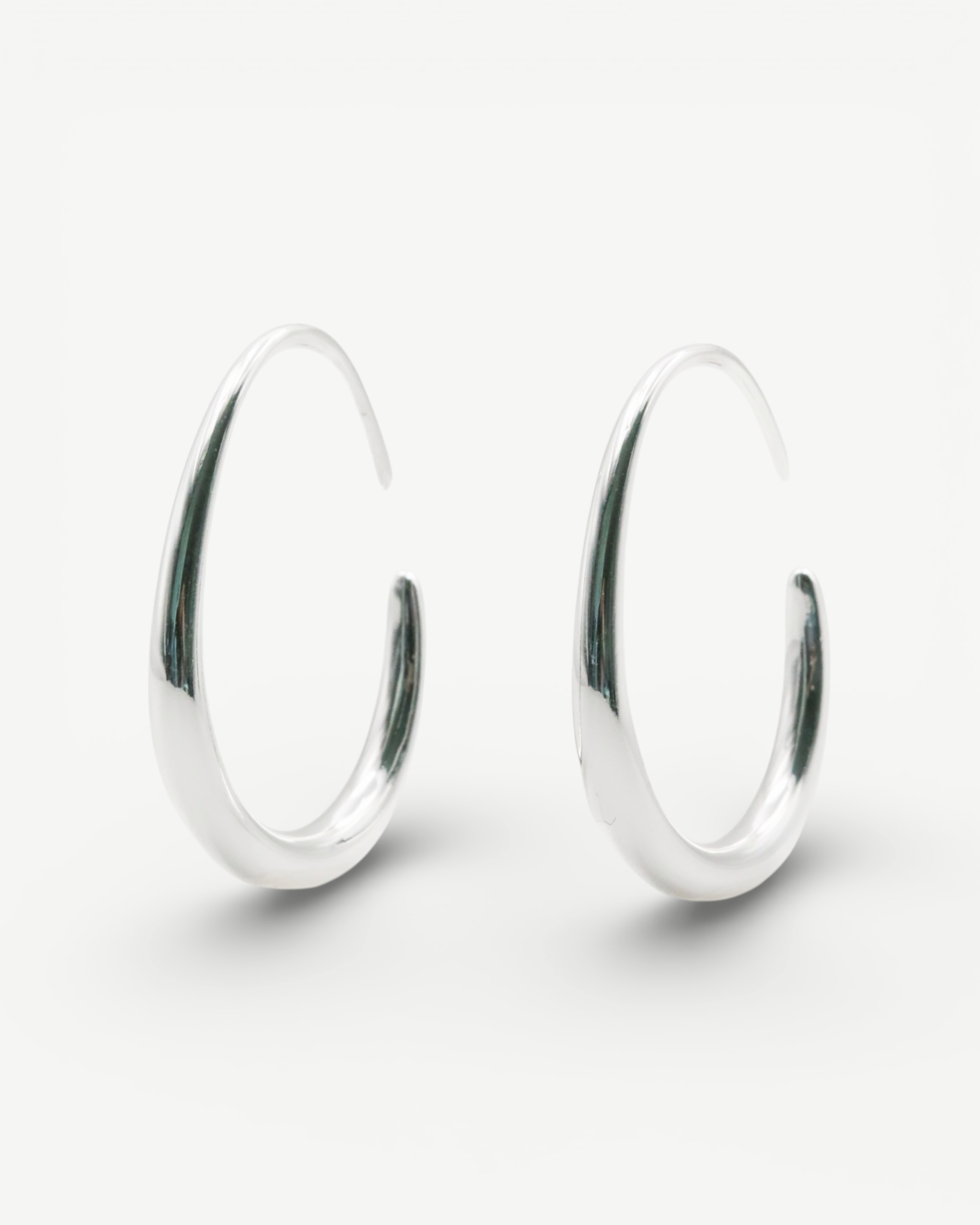 Slim Hoops Earrings Silver