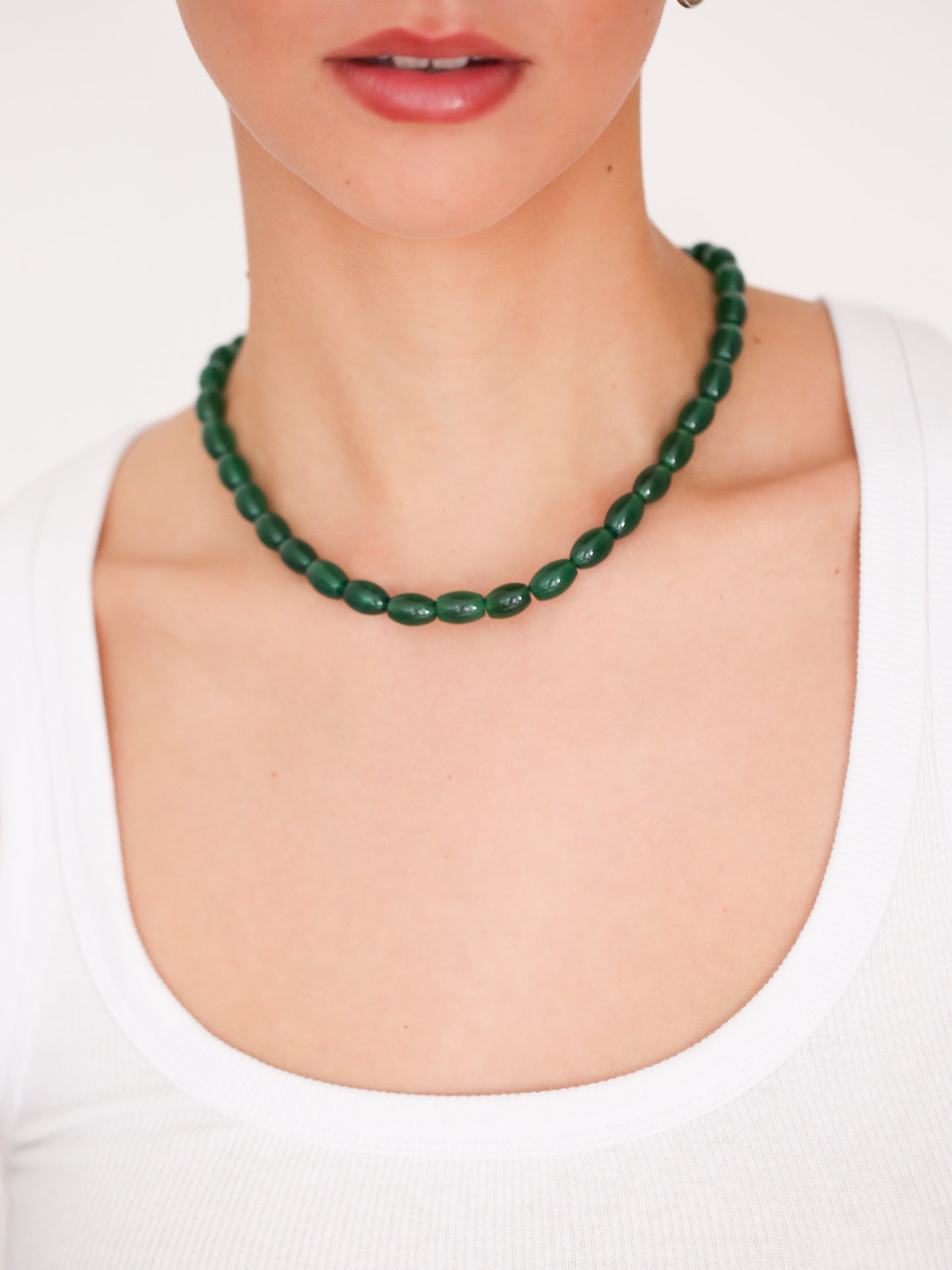 Forest Agate Bead Necklace