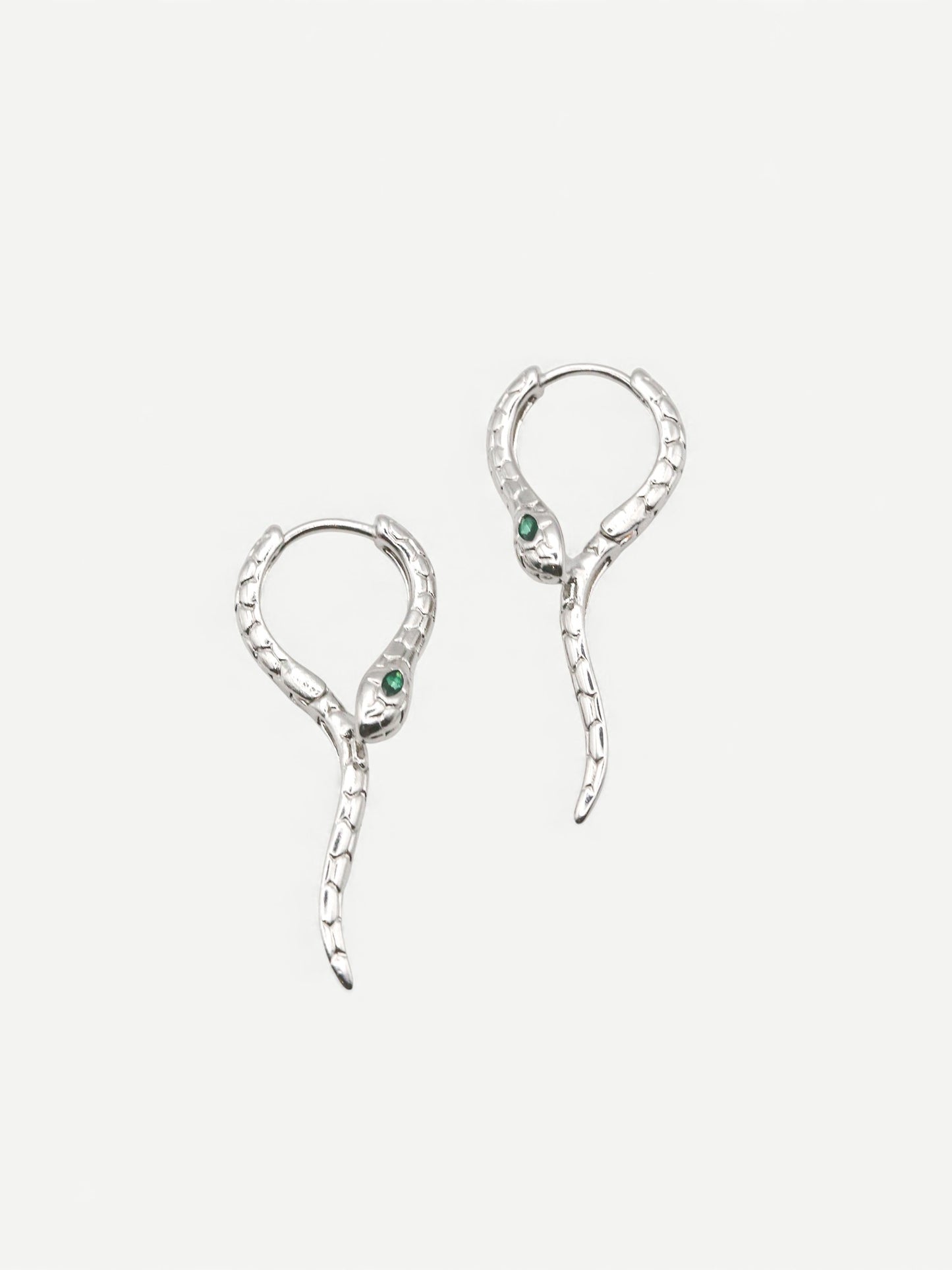 Snake Hoops In Silver