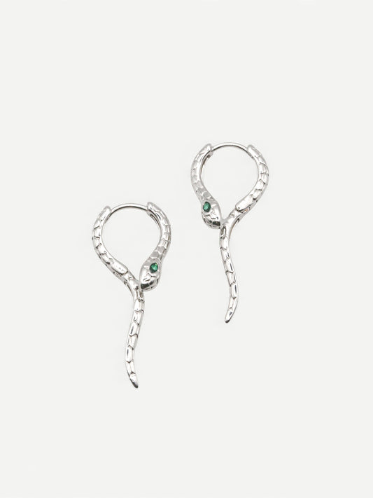 Snake Hoops In Silver