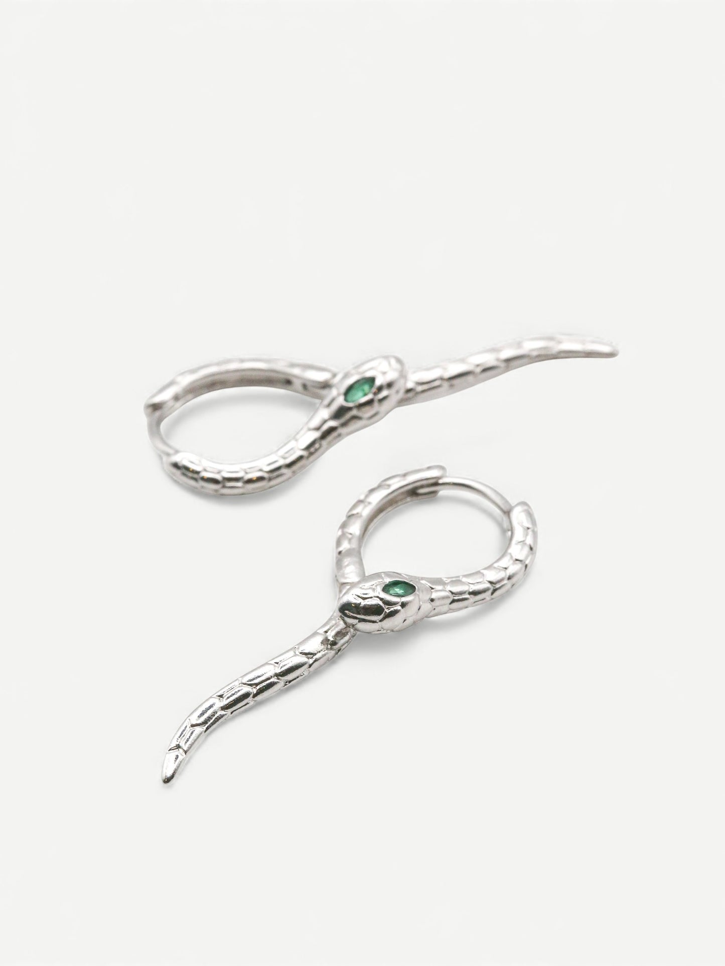 Snake Hoops In Silver