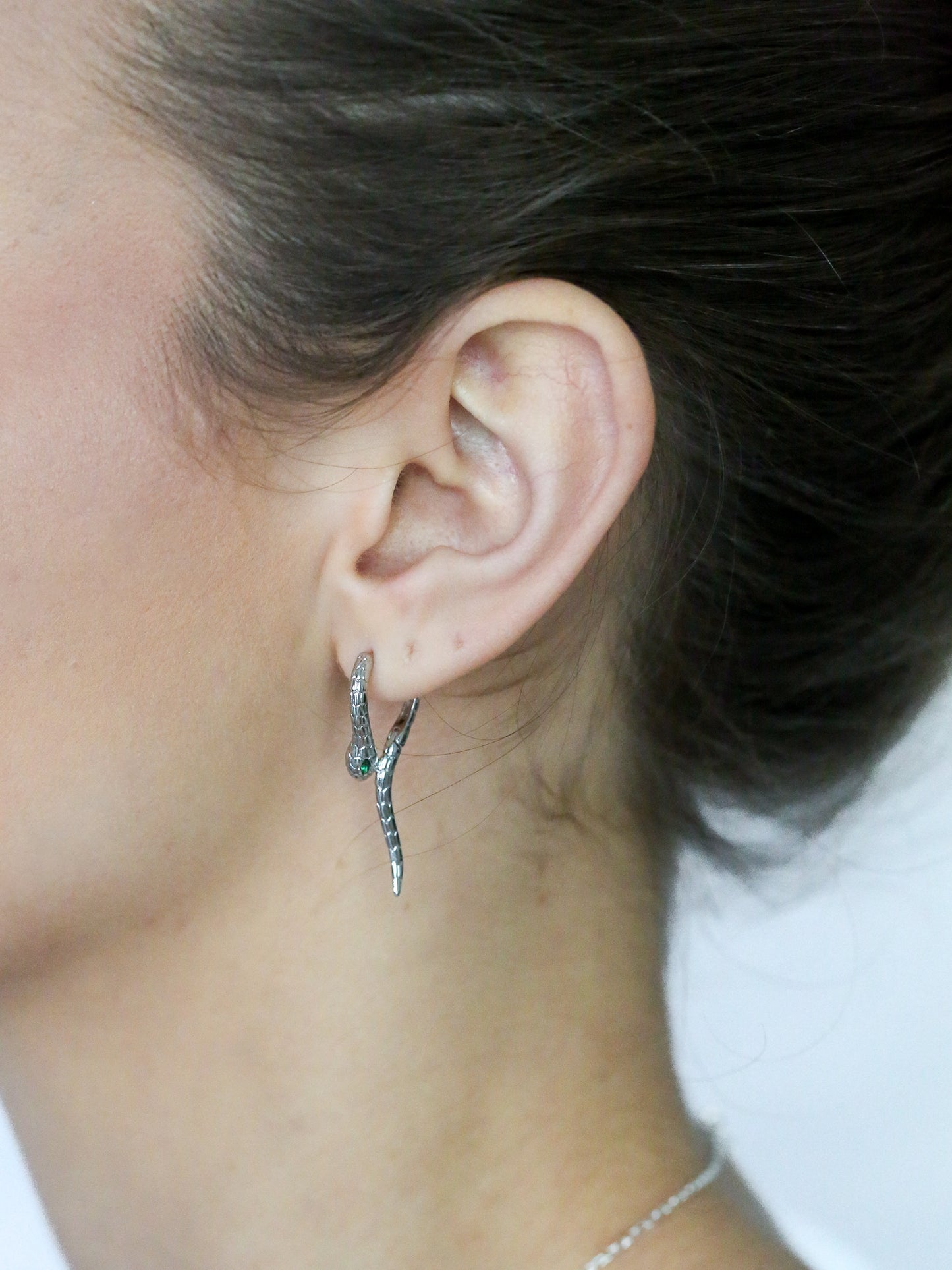 Snake Hoops In Silver