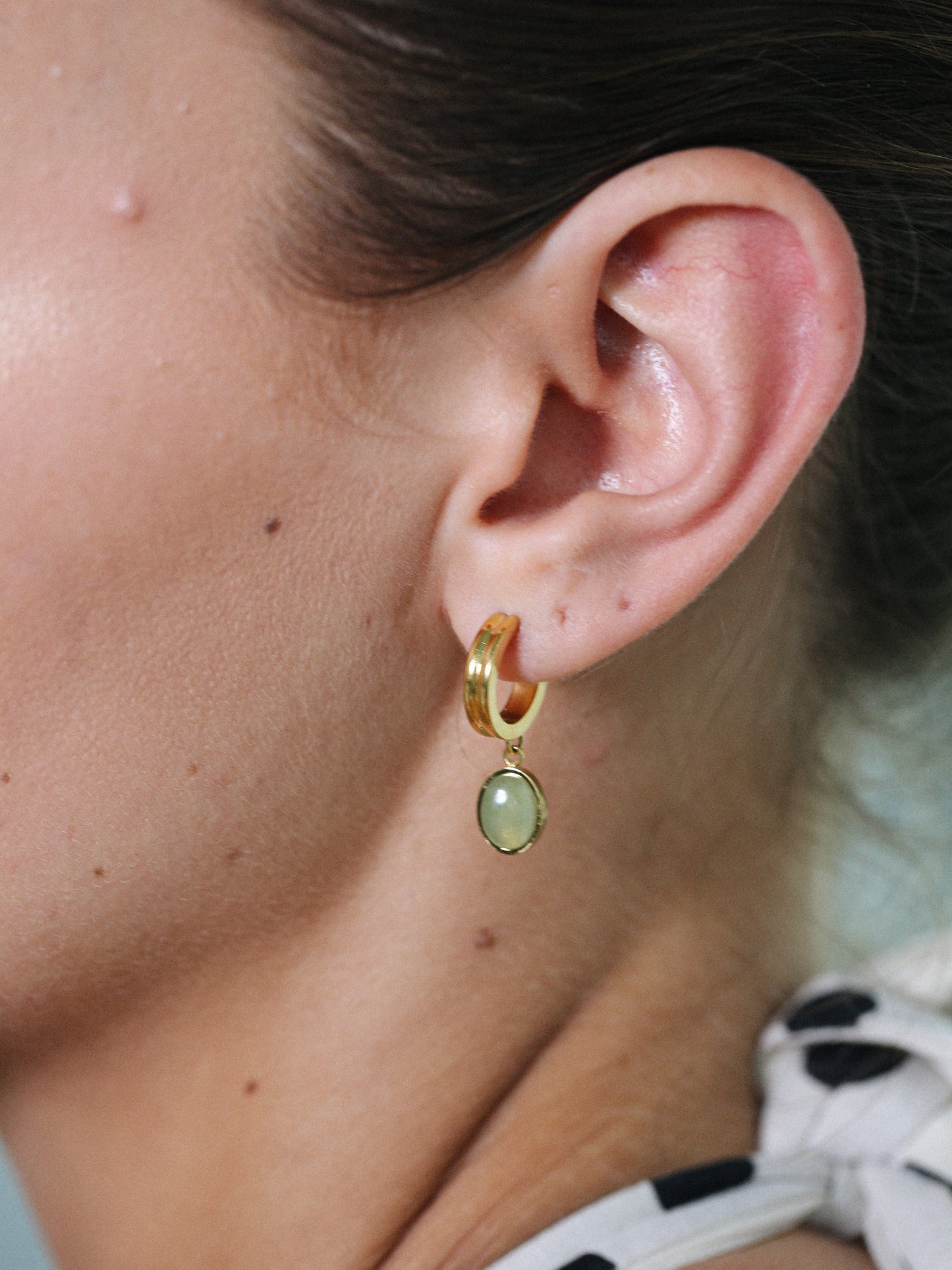 Emerald Small Hoop Earrings