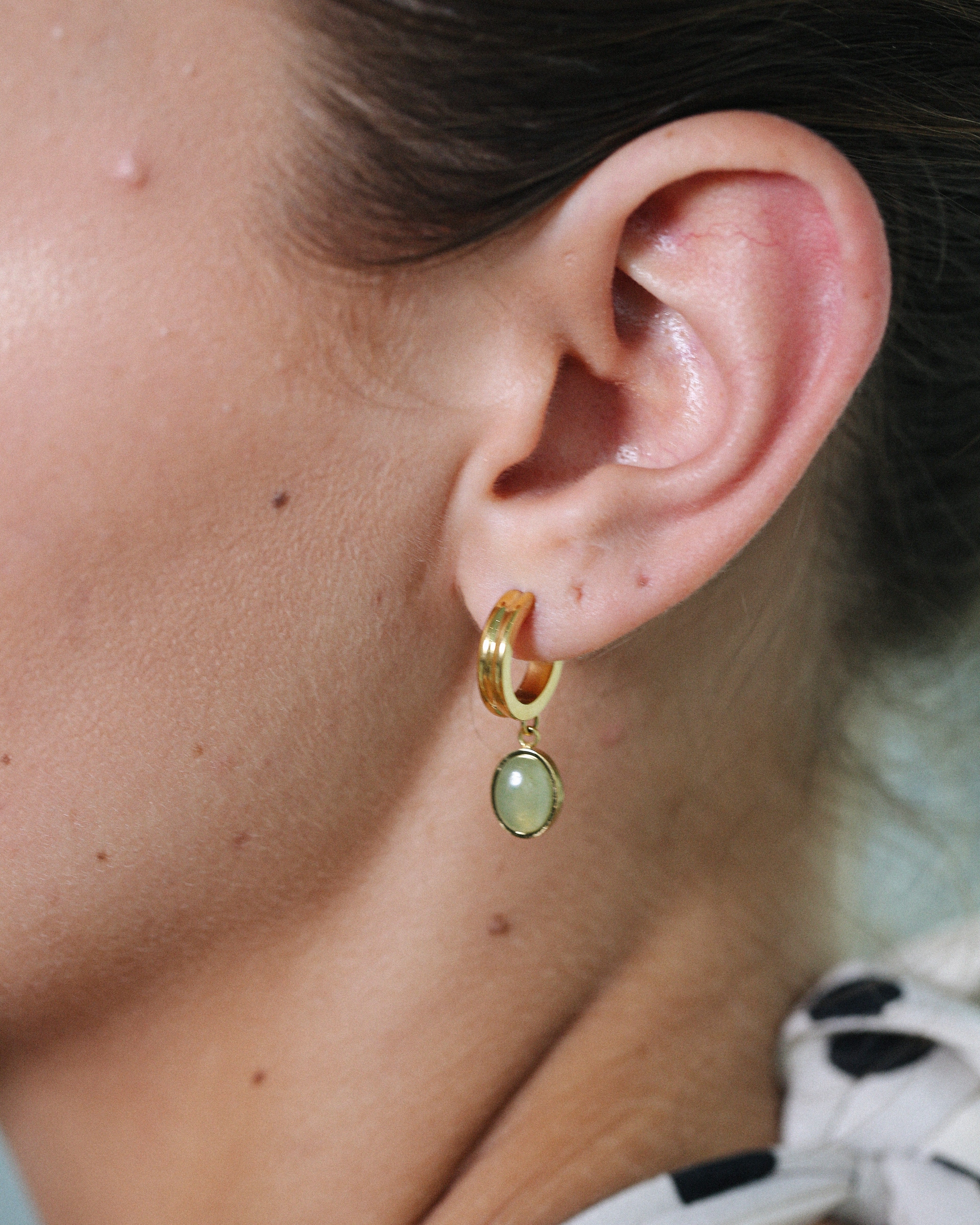 Emerald Small Hoop Earrings